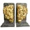 Art Deco Bookends in Amazonite Marble with Cast Gilt Metal Bees, 1930s, Set of 2, Image 1