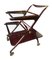 Bar Cart Trolley in Mahogany with Removable Trays by Cesare Lacca, 1950s 3