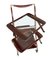 Bar Cart Trolley in Mahogany with Removable Trays by Cesare Lacca, 1950s 11