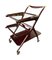 Bar Cart Trolley in Mahogany with Removable Trays by Cesare Lacca, 1950s 9