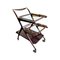 Bar Cart Trolley in Mahogany with Removable Trays by Cesare Lacca, 1950s 1