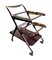 Bar Cart Trolley in Mahogany with Removable Trays by Cesare Lacca, 1950s 2