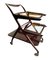 Bar Cart Trolley in Mahogany with Removable Trays by Cesare Lacca, 1950s, Image 13