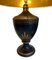 Black Ceramic Gilt Painted Lamps in Classical Style, 1970s, Set of 2 3