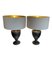 Black Ceramic Gilt Painted Lamps in Classical Style, 1970s, Set of 2 8