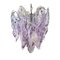 Chandelier in Purple and White Murano Glass Drops from Mazzega, 1970s 1