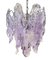 Chandelier in Purple and White Murano Glass Drops from Mazzega, 1970s 3