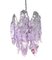 Chandelier in Purple and White Murano Glass Drops from Mazzega, 1970s 16