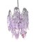 Chandelier in Purple and White Murano Glass Drops from Mazzega, 1970s, Image 16