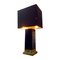 Black Lacquer Lamp in Brass and Chrome by Jean Claude Mahey, 1970s, Image 5