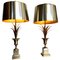 Rose Vase Lamps with Orignal Shades from Maison Charles, 1960s, Set of 2 1