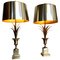 Rose Vase Lamps with Orignal Shades from Maison Charles, 1960s, Set of 2 2