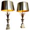 Rose Vase Lamps with Orignal Shades from Maison Charles, 1960s, Set of 2, Image 2