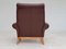 Vintage Danish Leather and Oak Highback Armchair, 1970s 3