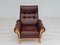 Vintage Danish Leather and Oak Highback Armchair, 1970s, Image 7