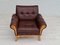Vintage Danish Leather and Oak Armchair, 1970s, Image 14