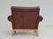 Vintage Danish Leather and Oak Armchair, 1970s, Image 4