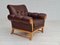 Vintage Danish Leather and Oak Armchair, 1970s, Image 2