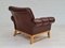 Vintage Danish Leather and Oak Armchair, 1970s, Image 12