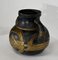 Anthrazitfarbene und goldene Vase aus Terrakotta, 1900er 3