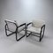 SPostmodern Black and White Armchairs, 1980s, Set of 2 3