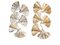 Apliques con hojas de cristal de Murano Gingko dorado al estilo de Tommaso Barbi, años 90. Juego de 2, Imagen 1