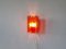 Orange Acrylic and Metal Wall Lamp by Claus Bolby for Cebo Industri, Denmark, 1960s 7