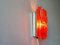 Orange Acrylic and Metal Wall Lamp by Claus Bolby for Cebo Industri, Denmark, 1960s 6