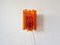 Orange Acrylic and Metal Wall Lamp by Claus Bolby for Cebo Industri, Denmark, 1960s 2