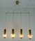 Lámparas colgantes Mid-Century modernas de vidrio y latón, años 60/70. Juego de 4, Imagen 10