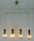 Mid-Century Modern Glass and Brass Pendant Lights, 1960s / 70s, Set of 4, Image 10