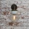 Vintage Frosted Glass, Brass and Cast Iron Wall Light, Image 7