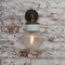 Vintage Wandlampe aus Milchglas, Messing & Gusseisen 7