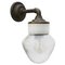 Vintage Frosted Glass, Brass and Cast Iron Wall Light 2