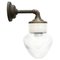 Vintage Wandlampe aus Milchglas, Messing & Gusseisen 1