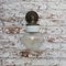 Vintage Frosted Glass, Brass and Cast Iron Wall Light 9