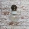 Vintage Wandlampe aus Milchglas, Messing & Gusseisen 9