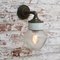 Vintage Frosted Glass, Brass and Cast Iron Wall Light 6