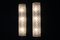 Large Clear and White Textured Murano Glass Cylinder Wall Sconces, 2000, Set of 2 3