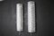 Große zylinderförmige Wandleuchten aus klarem & weißem strukturiertem Muranoglas, 2000, 2er Set 2