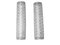 Applique grandi cilindriche in vetro di Murano trasparente e bianco, set di 2, Immagine 1