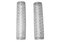 Large Clear and White Textured Murano Glass Cylinder Wall Sconces, 2000, Set of 2, Image 1