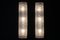 Large Clear and White Textured Murano Glass Cylinder Wall Sconces, 2000, Set of 2 5