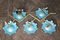 Large Iridescent Blue Murano Glass Flower Sconces, 2000s, Set of 2 18
