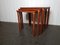 Tavolini ad incastro di Furniture Factories, Danimarca, anni '60, set di 3, Immagine 5