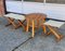 Mid-Century Danish Folding Safari Chairs in Pine and Table, 1970s, Set of 4, Image 3