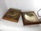 Brass and Wood Tidy Trays or Vide-Poches, 1950s, Set of 2 1