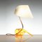 Vintage Yellow Acrylic Table Lamp attributed to Apolinary Galecki, 1960s 5