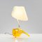 Vintage Yellow Acrylic Table Lamp attributed to Apolinary Galecki, 1960s, Image 3