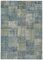 Tappeto vintage anatolico in cotone blu, Immagine 1